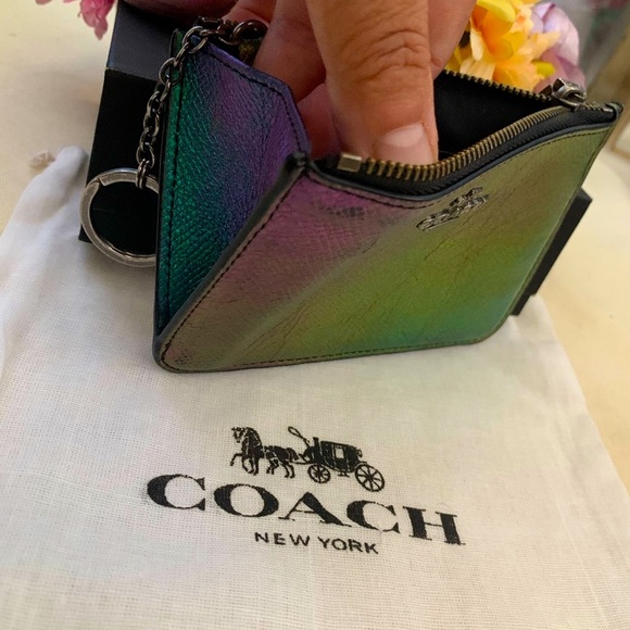 COACH OIL SLICK/HOLOGRAPHIC SKINNY
MINI CARD CASE Style:N64945 - Picture 3 of 9